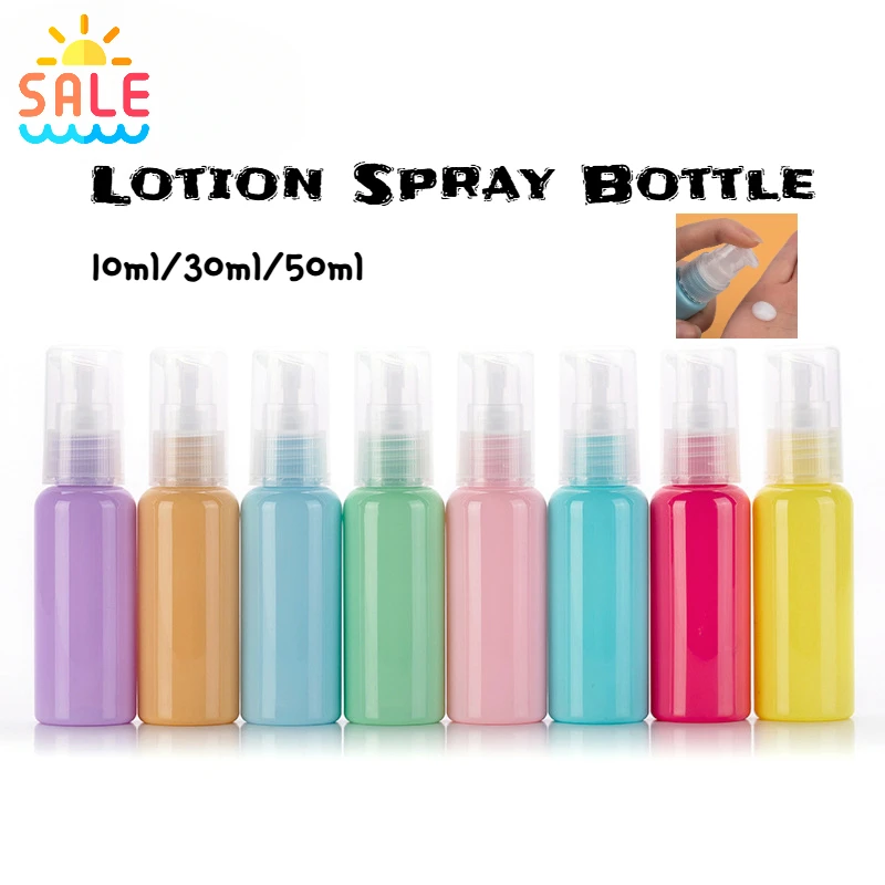 10/30/50 ml Macaron Lotion Push Spray Fles Draagbare Reizen Make-Up Dispenser Hervulbare Plastic Container