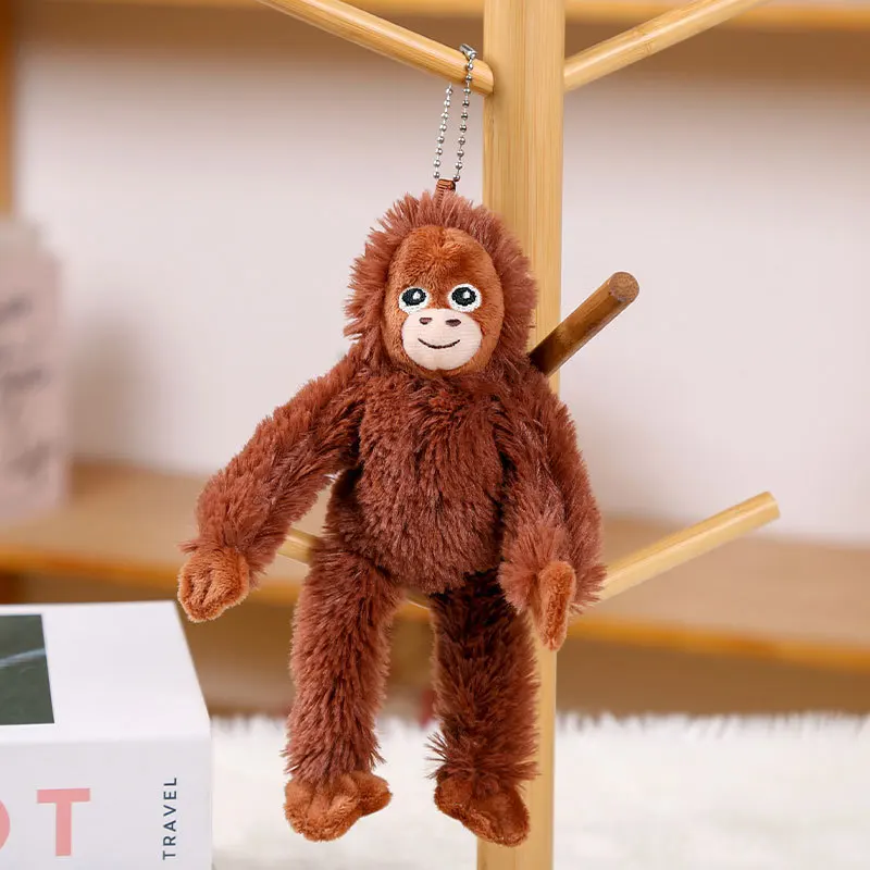 Cartoon Gorilla Plush Toy Key chain Chimpanzees Monkey Pendant Soft Stuffed Doll Keychain Backpack Car Bag Key Rings Decor Women