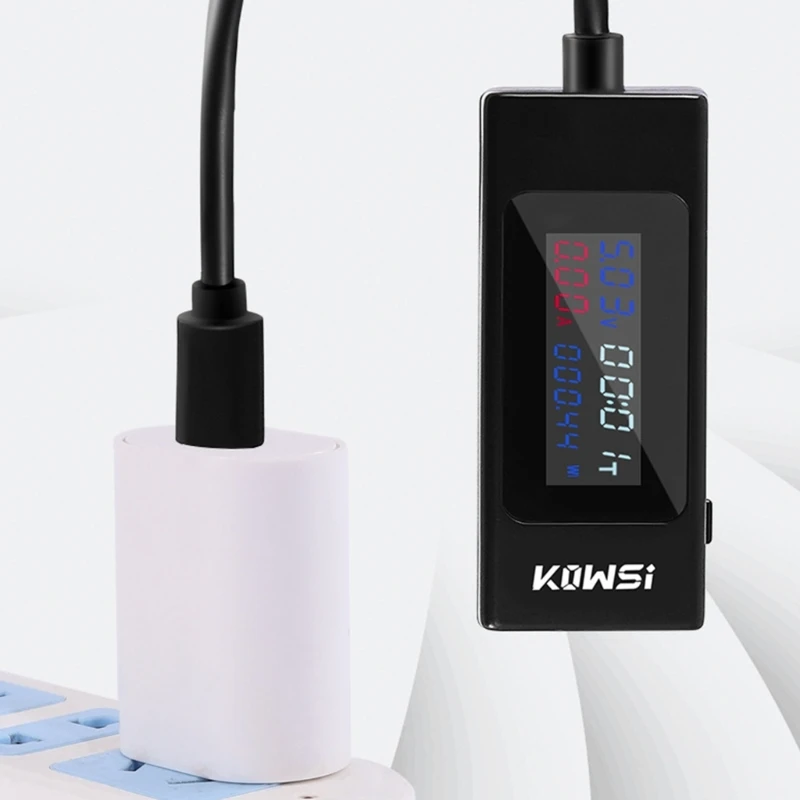 ipiip Tester tensione corrente Misuratore USB Capacità lavoro Amperometro Voltmetro Potenza