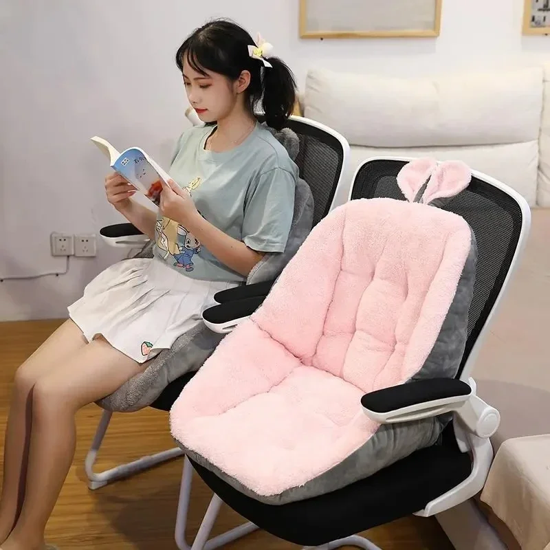 Two-Sided Household Cartoon Plush Seat Cushion, Monochromatic, Autumn and Winter, Thickened, Soft Chair Pads, Fashion Home Decor