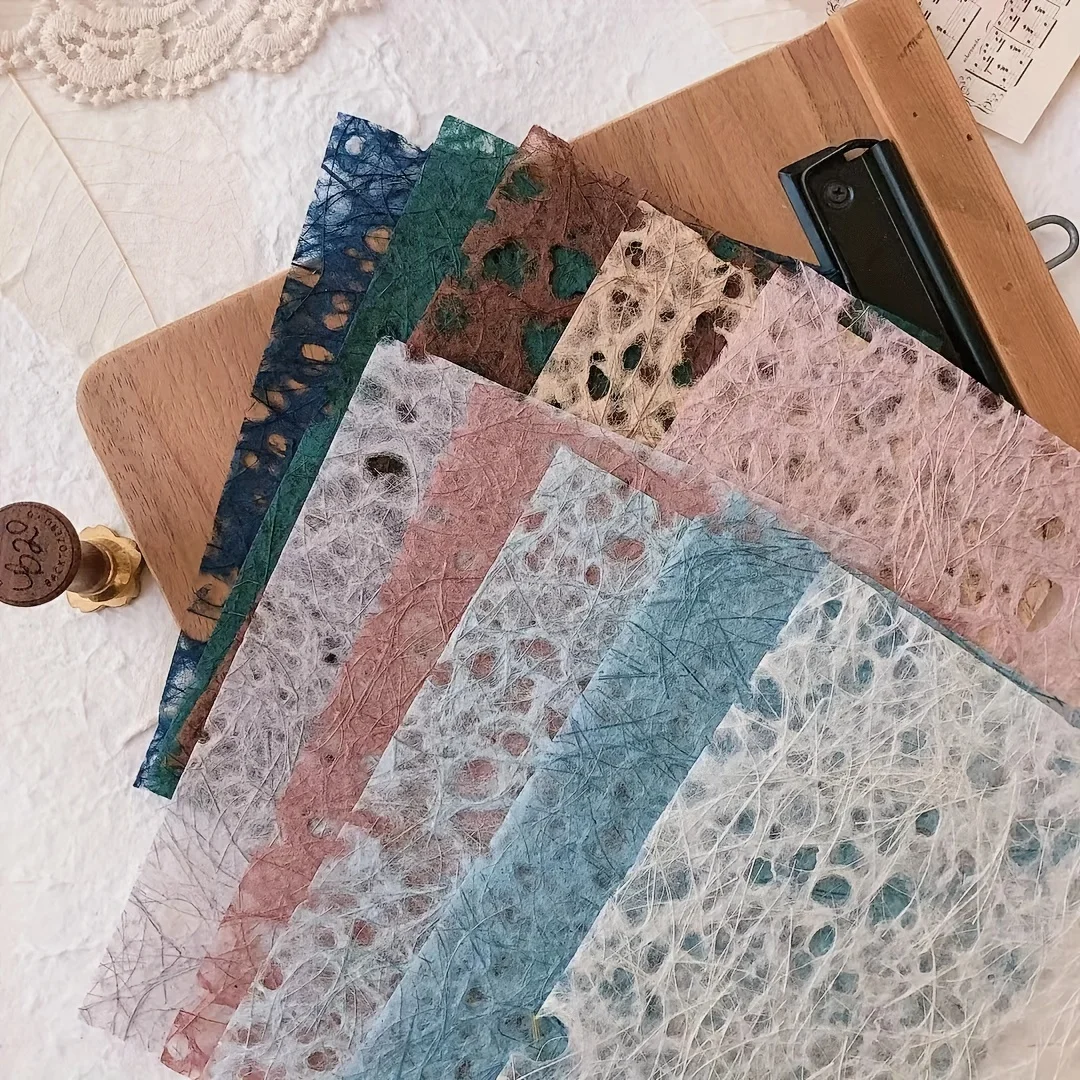 5 قطعة 15x20 سنتيمتر قوس قزح الأنسجة المجوفة ، اللون خمر سجل القصاصات ورق تزيين المواد Crafts بها بنفسك الحرف مجلة المناديل الورقية