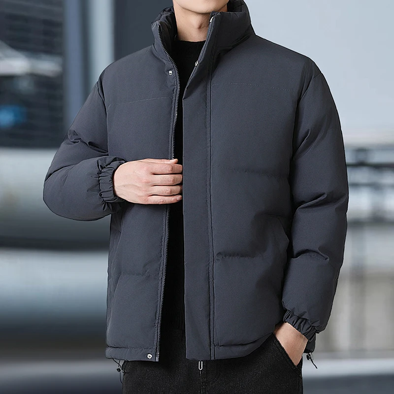 

Trend High-end Warm Windproof Casual Stand Collar Bread Jacket Men's High-quality Cotton Parkas Winter Men's Fashion Jacket
