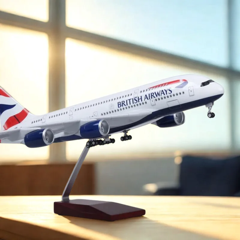 

Model Airplane 1:160 Scale 47CM A380 BRITISH Airline Airways With Light and Wheel Diecast Resin Toy Aircraft Collection Display