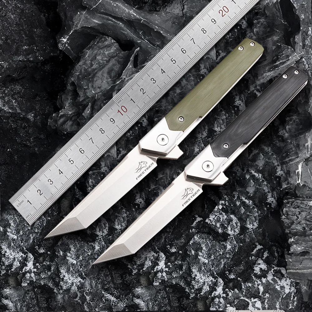 FREETIGER New Arrival FT922 Folding Knife D2 Blade Stainless Steel + G10 Handle Camping Hunting Hiking Outdoor Fishing EDC Tools