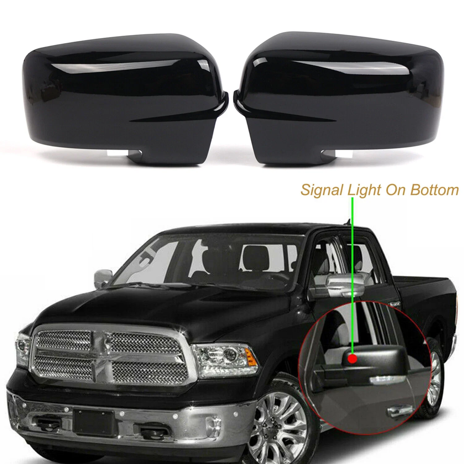 

Глянцевый черный левый и правый автоматический чехол для заднего зеркала, корпус для Dodge Ram 1500 2009 2010 2011 2012 68231243AA 68231242AM