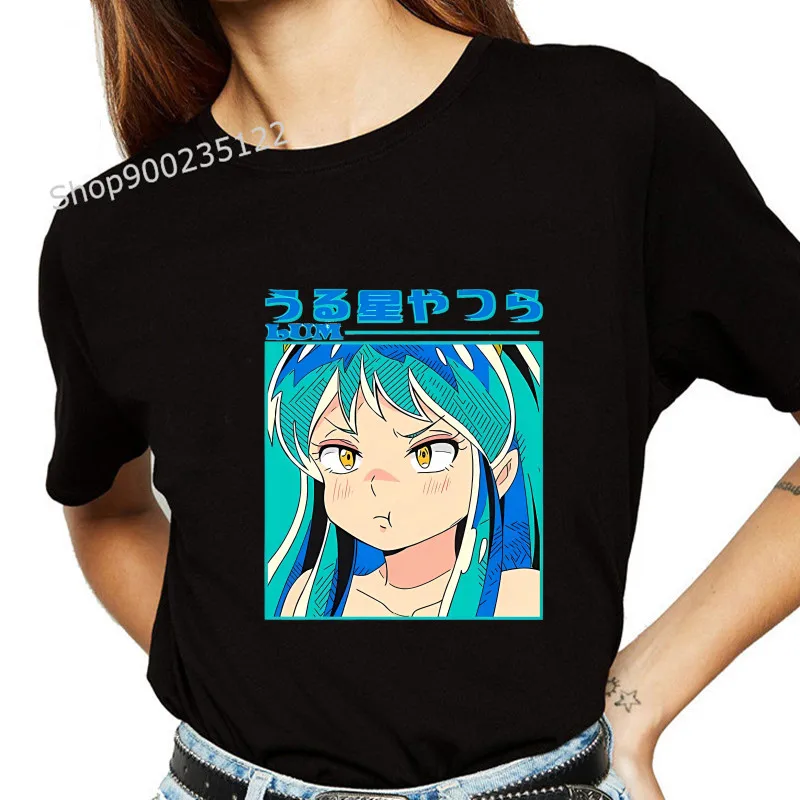 Anime t-shirts Urusei Yatsura and tsuira graphic cute Cartoon Ulzzang vintage Manga tees top print short sleeve woman clothes