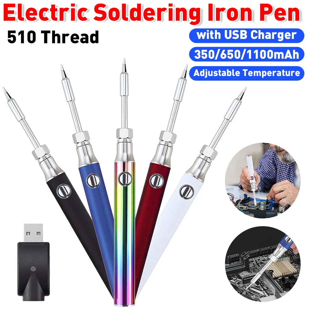 

Cordless Soldering Iron Tool Pen USB 5V 8W Electric Soldering Iron Rechargeable and Temperature Adjustment Welding Repair Tool