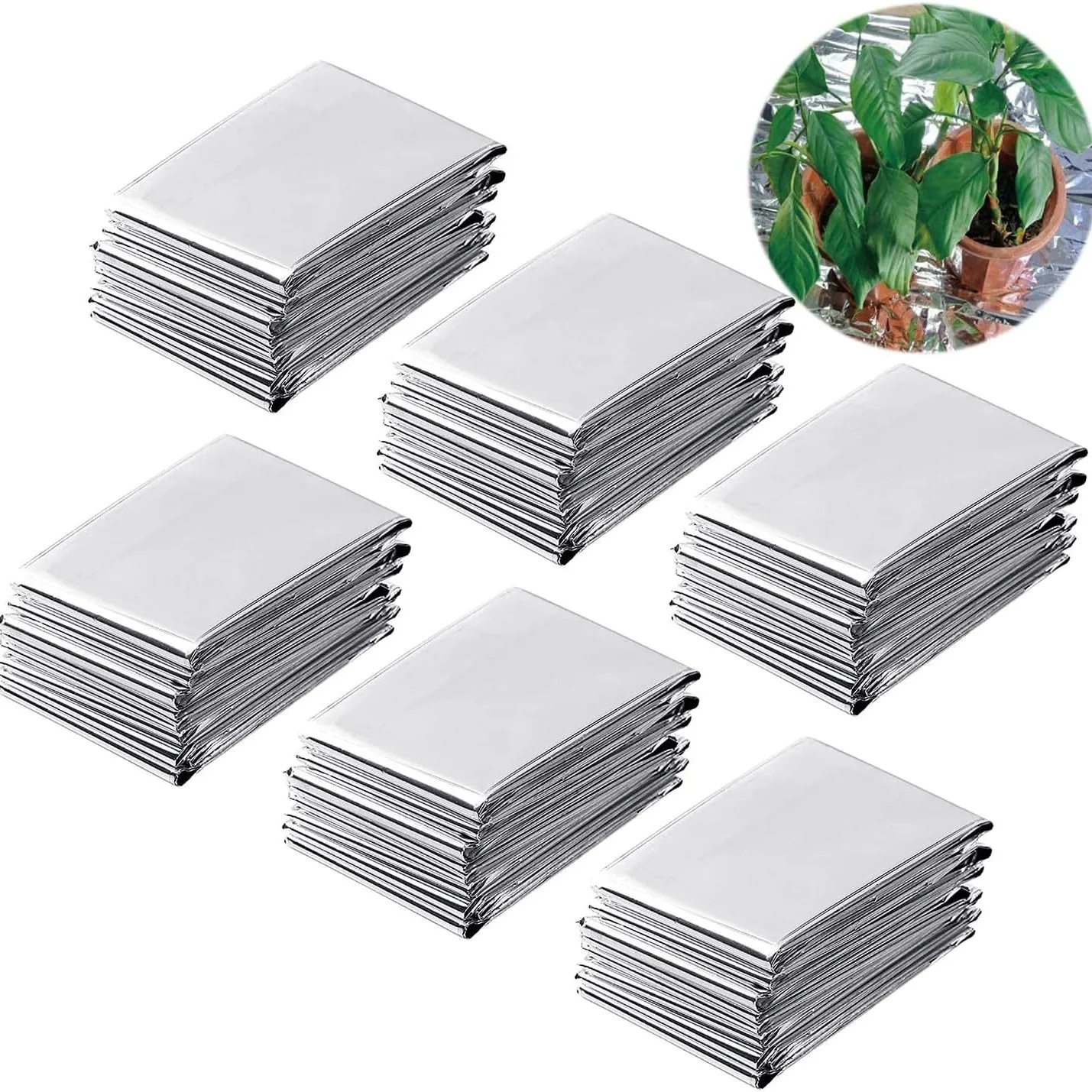 6 Pieces Reflective Mylar Film for Enhanced For Plant Growth with Heat Retention and Lightweight Design for Easy Use