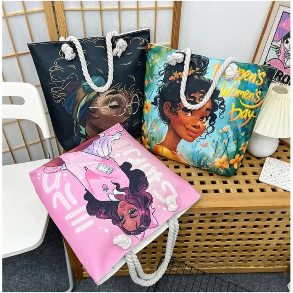 

Женская вместительная сумка-тоут с принтом, пляжная сумка с толстыми ручками, портативная сумка через плечо для путешествий, отпуска и повседневного использования