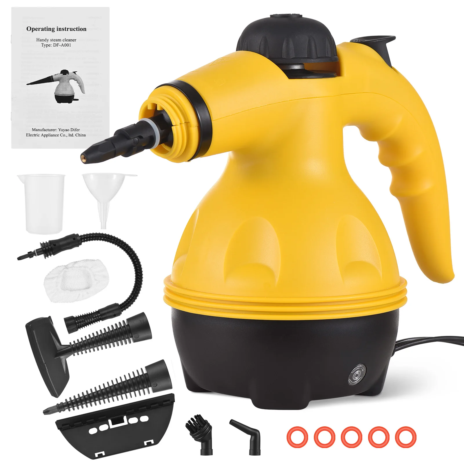

1000W Multi Purpose Pressurized Handheld Steam Cleaner Hard Surface Steam Cleaner for Curtains Car Seats Floor Window Cleaning