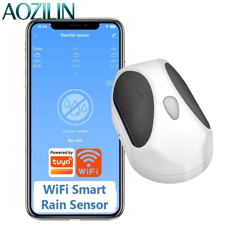 AOZILIN Waterproof WiFi Rain Detector Intelligent Rain Sensor Remote Alarm Scene Linkage Environment Monitoring Module