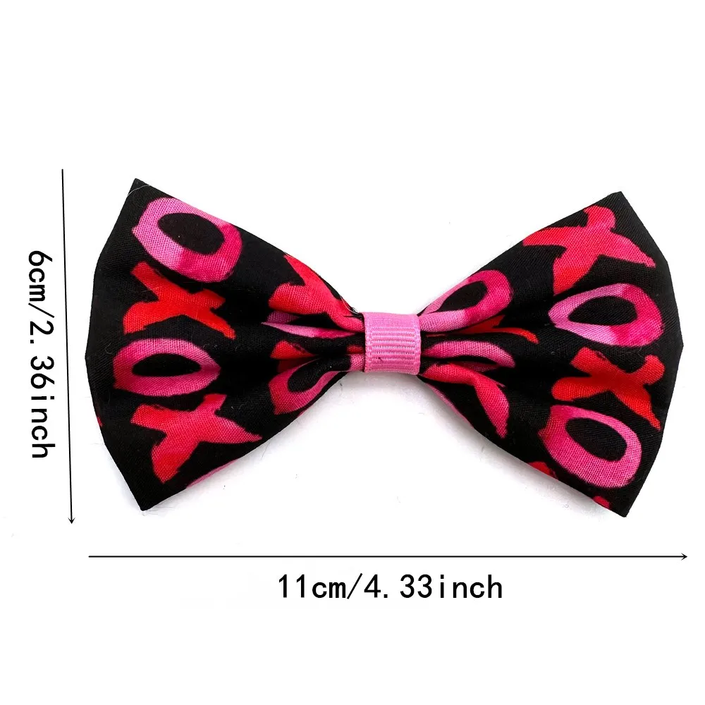 30/50pcs Valentine's Day Dog Bow Ties Charms Puppy Accessories Slidable Dog Collar Pink Bows Pet Supplies Small Dog Bows