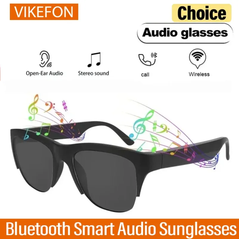 Sports Smart Bluetooth Sunglasses Built-in Wireless Audio Eyewear Full UV Protection HiFi Sound Eye Care Glasses Cycling Hiking