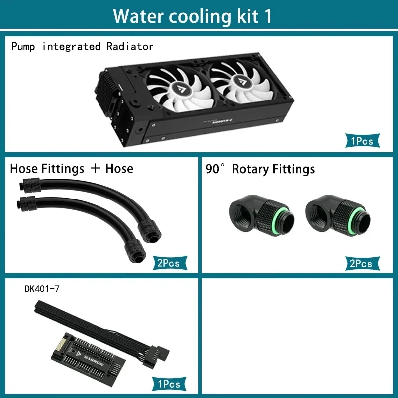 BARROW Water Cooling kit 240mm 360mm Radiator+17W PWM Pump+Fan+Hose fittings ID10mm + OD13mm Integrated Liquid Heat GCI-T2 CPI-T