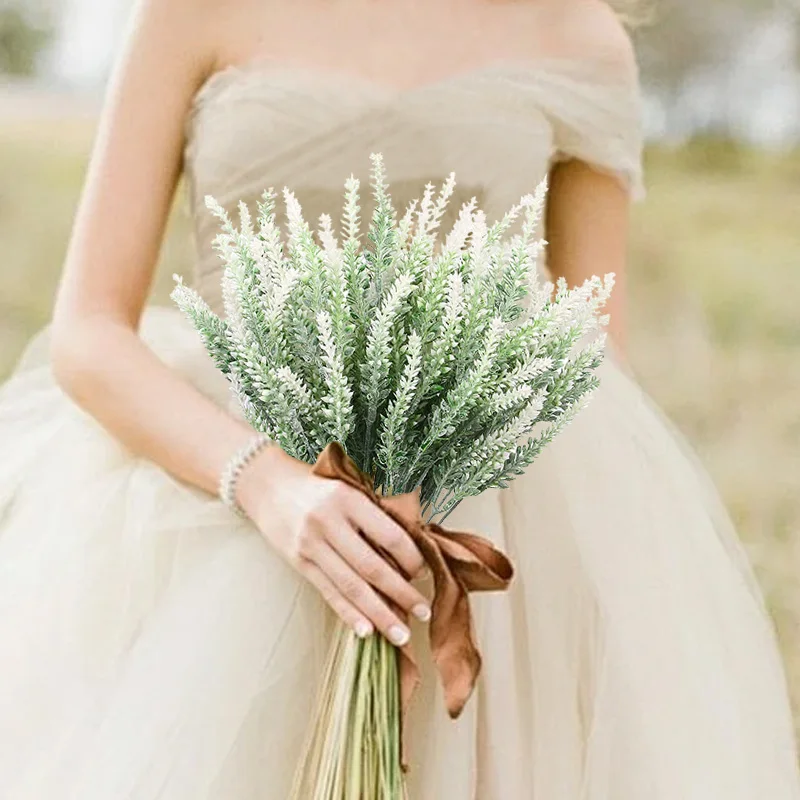 5/10 قطعة نباتات الزهور الاصطناعية الخزامى عيد الميلاد مهرجان الزفاف باقات الزفاف المنزل في الهواء الطلق الأشعة فوق البنفسجية حماية هدية الديكور