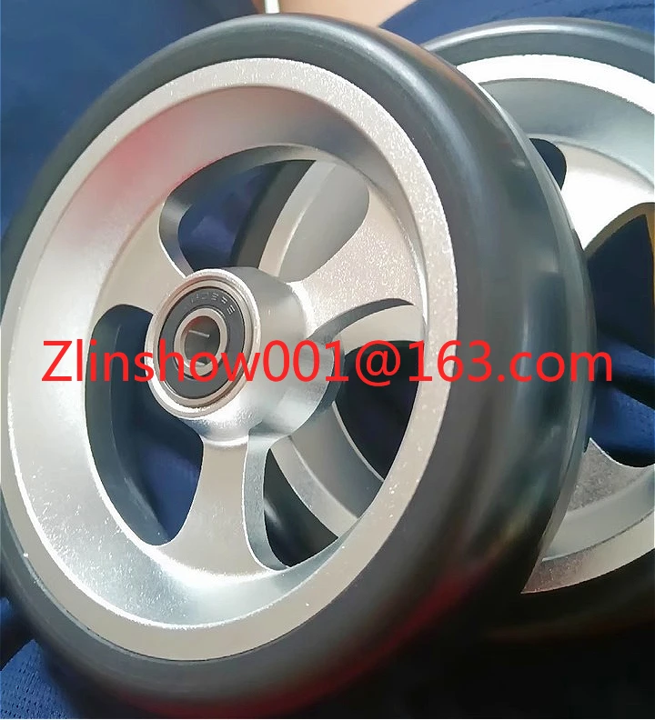 120mm diameter 5-inch wheelchair front wheels, casters, high-speed silent PU solid tires, wheelchair accessories