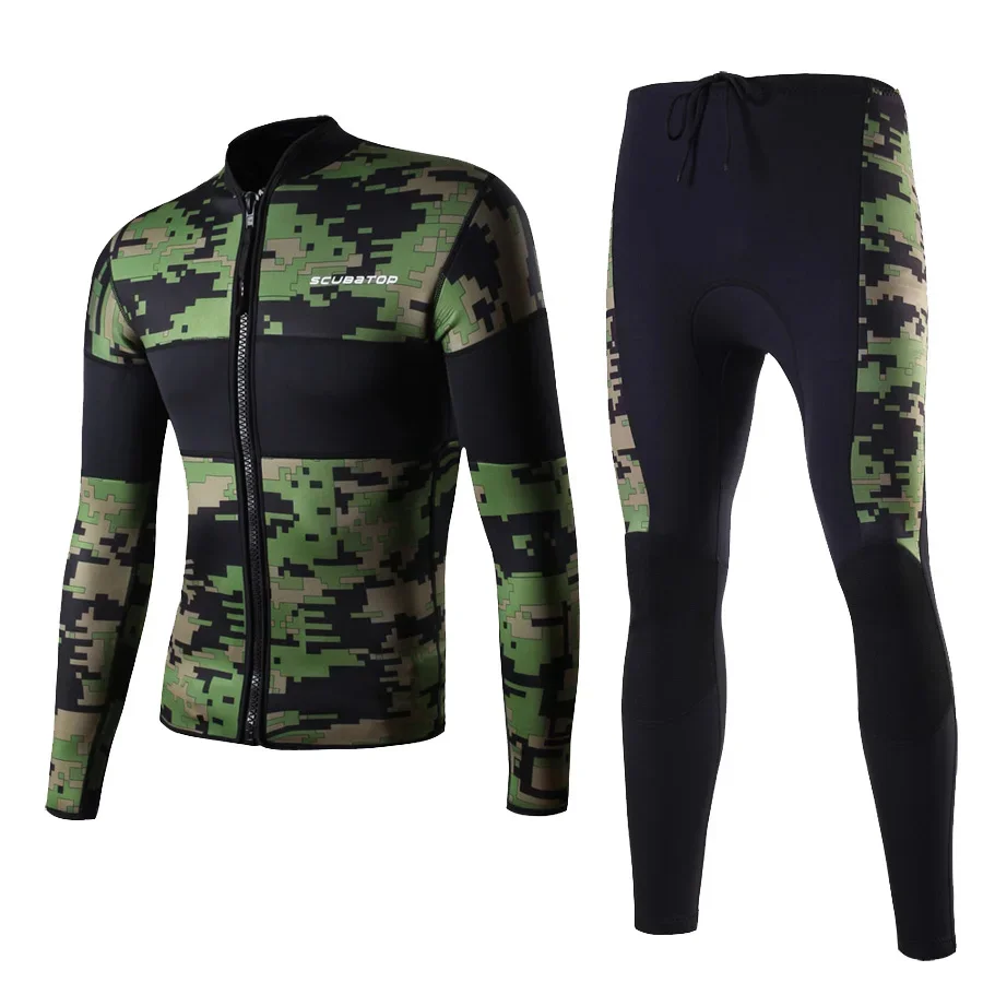 

Mens 2.5mm Camo Neoprene Scuba Diving Wetsuit, Perfect for Kayaking, Jet Skiing, Snorkeling and More - Plus Size 4XL 3XL