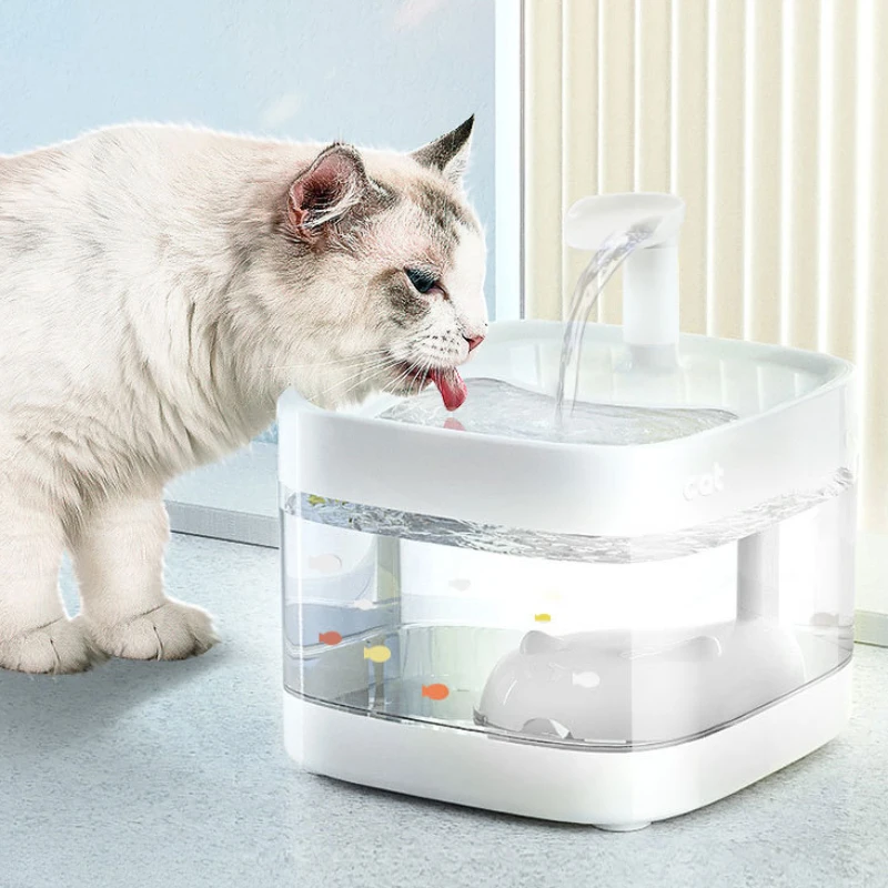 Automatic Cat Water Fountain 3L Transparent Pet Drinking Dispenser for Cats Dogs Recirculate Filtering Cats Drinker