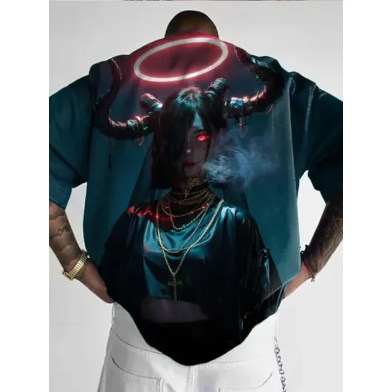 Men's T-Shirt Anime Character Tee 3D Sexy Beauty Printed t shirts Loose Casual Men's Clothing Fashion Short Sleeve Y2k Tops