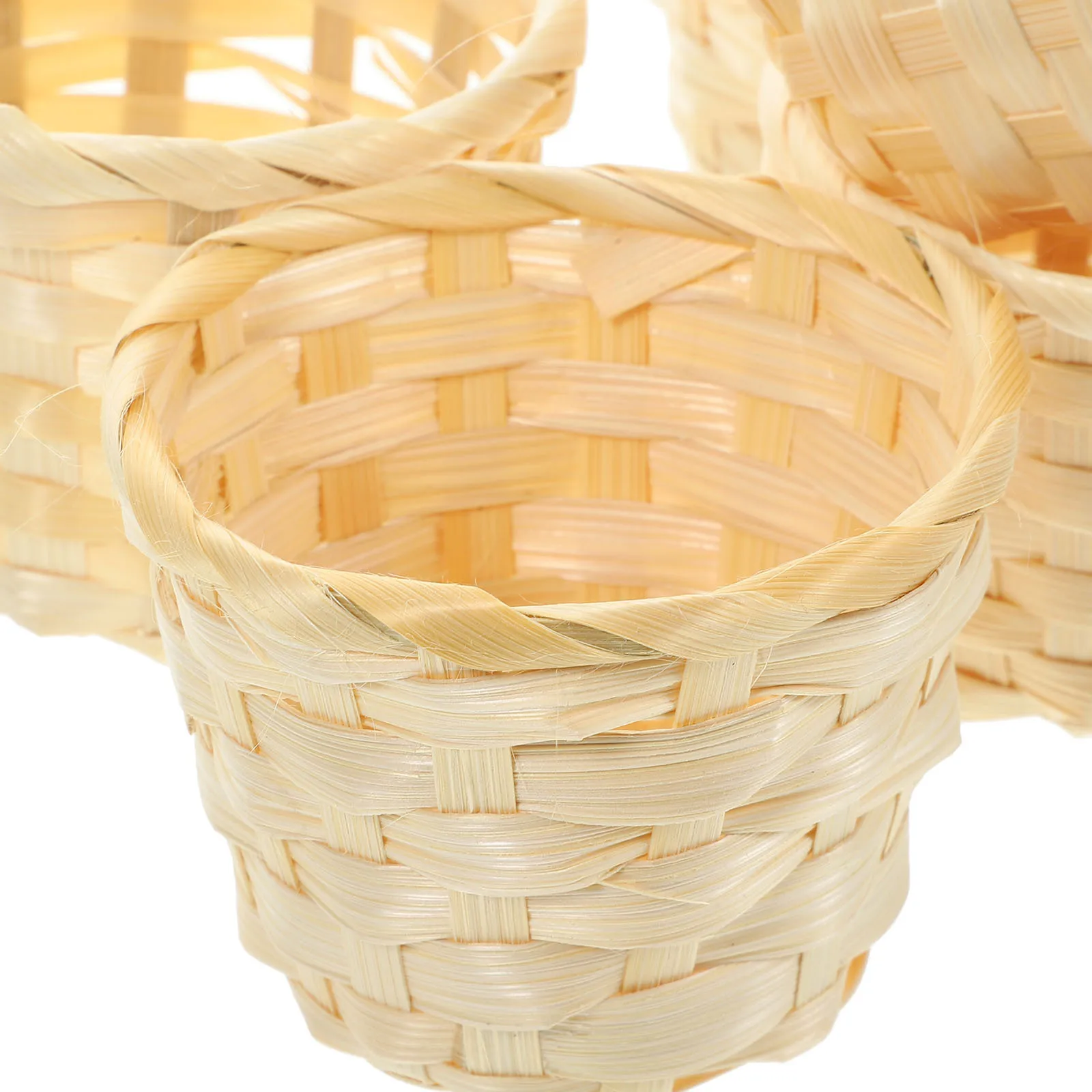 

5 Pcs Basket Fruit Craft Woven Baskets Centerpieces Storage Bamboo Round Small Boho Handmade for