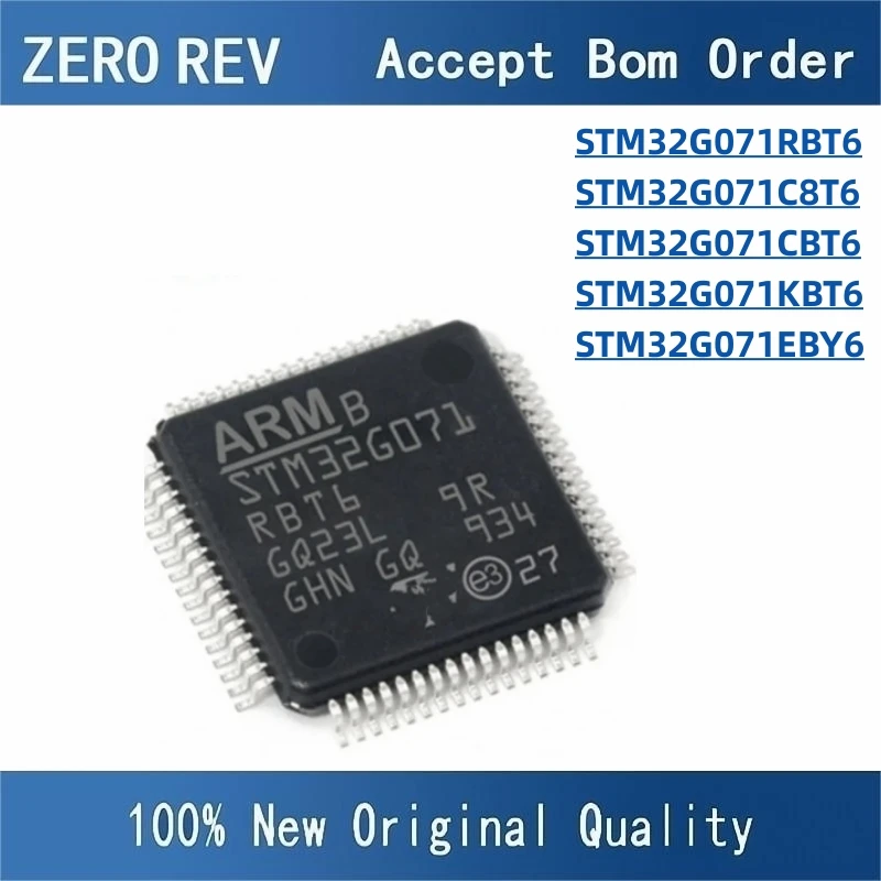 

100% New STM32G071RBT6 LQFP64 STM32G071C8T6 STM32G071CBT6 LQFP48 STM32G071KBT6 LQFP32 STM32G071EBY6 WLCSP25 chips ic