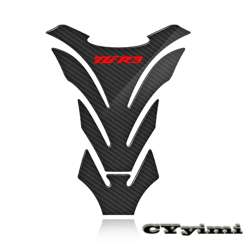 3D Carbon Fiber Motorcycle Fuel Tank Pad Cover Protector Decal Stickers For  YZF R3