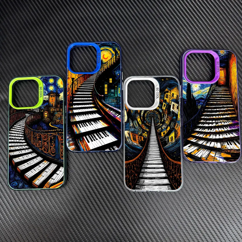 Van Gogh Starry Piano Case for Samsung Galaxy A55 A37 A12 A15 A54 A52 A17 A57 A11 A14 A16 A24 A51 A22 A32 A34 A53 Phone Cover