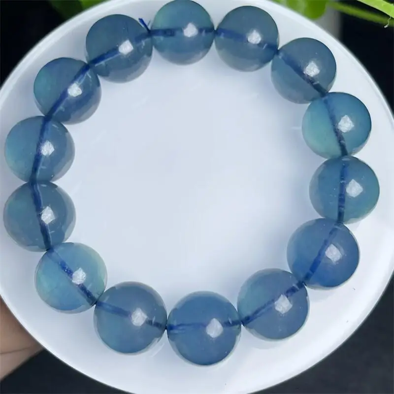 Natural Aquamarine Bracelet Women Reiki Healing Energy Stretch Bangles Yoga Jewelry Couple Gifts 1PCS 10/15/17MM