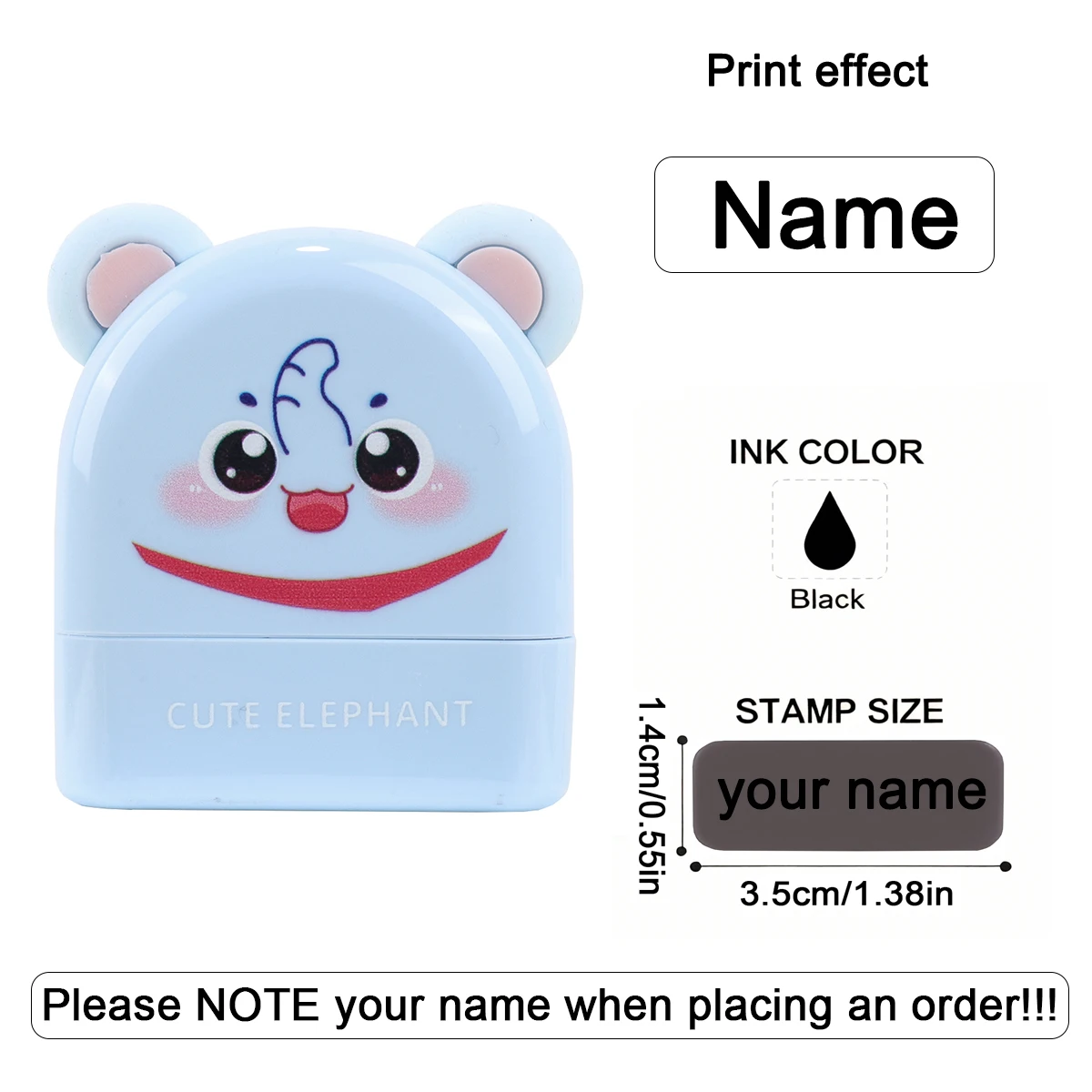 Personalisierter Niedlicher Namensstempel Wasserfester Kleidungsanhänger für Kinder Selbstfärbender Stempel für Kindergarten-Schultaschen Individueller Stempel
