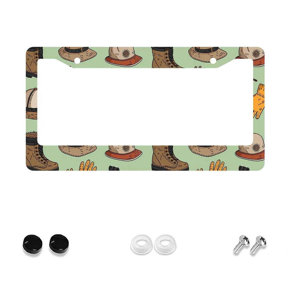 

1 шт., рамка номерного знака с 2 отверстиями в стиле ретро коричневой ковбойской шляпы, алюминиевый материал, 6x12 дюймов с комплектом винтов, винтажная новинка C