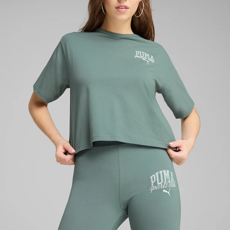 

Puma Authentic Autumn Style Women's Round Neck Pullover Breathable Knitted Short Sleeve 690230-30