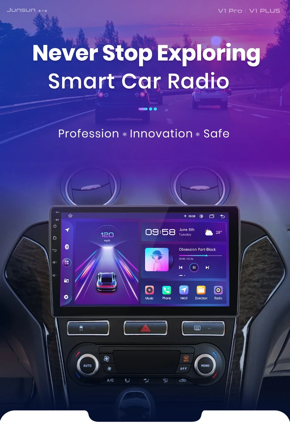 Junsun kabelloses carplay android auto radio für ford mondeo 4 mk4 2012-2015 auto intelligente systeme rds bt dsp 2 din autoradio – Detail 3