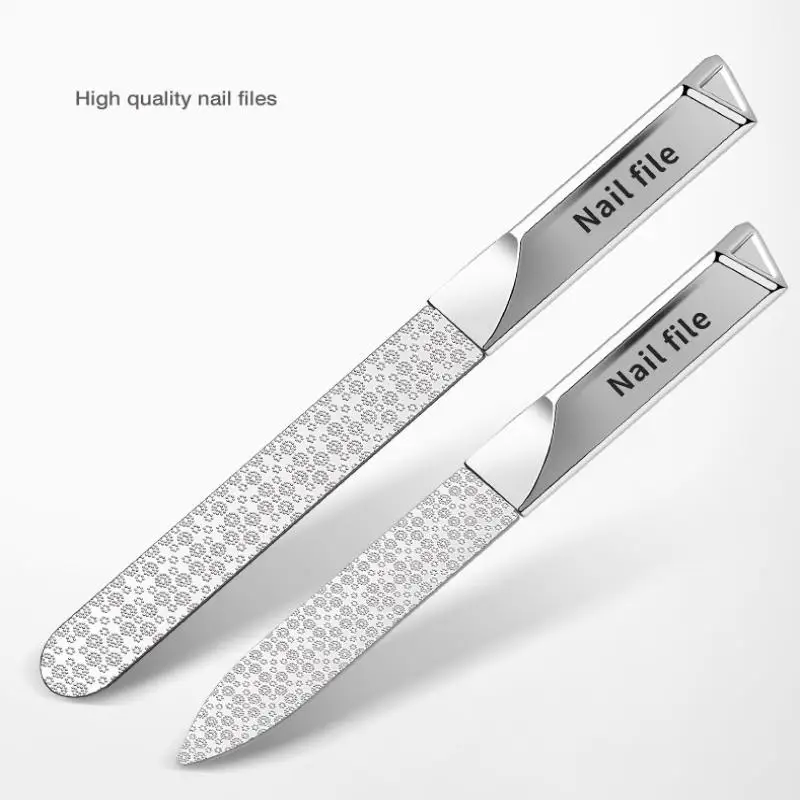 Stainless Steel Nail File Double Sided Thickened Multi Functional Manicure Pedicure Nail Care Tool