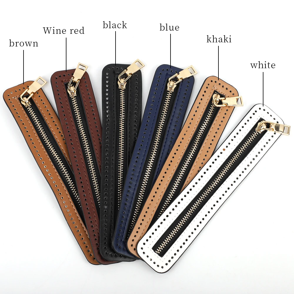 

18cm Long PU Leather Zipper Useful DIY Crochet Bag Hardware Replaceable Solid Metal Zippers Sewing Handbag Accessories