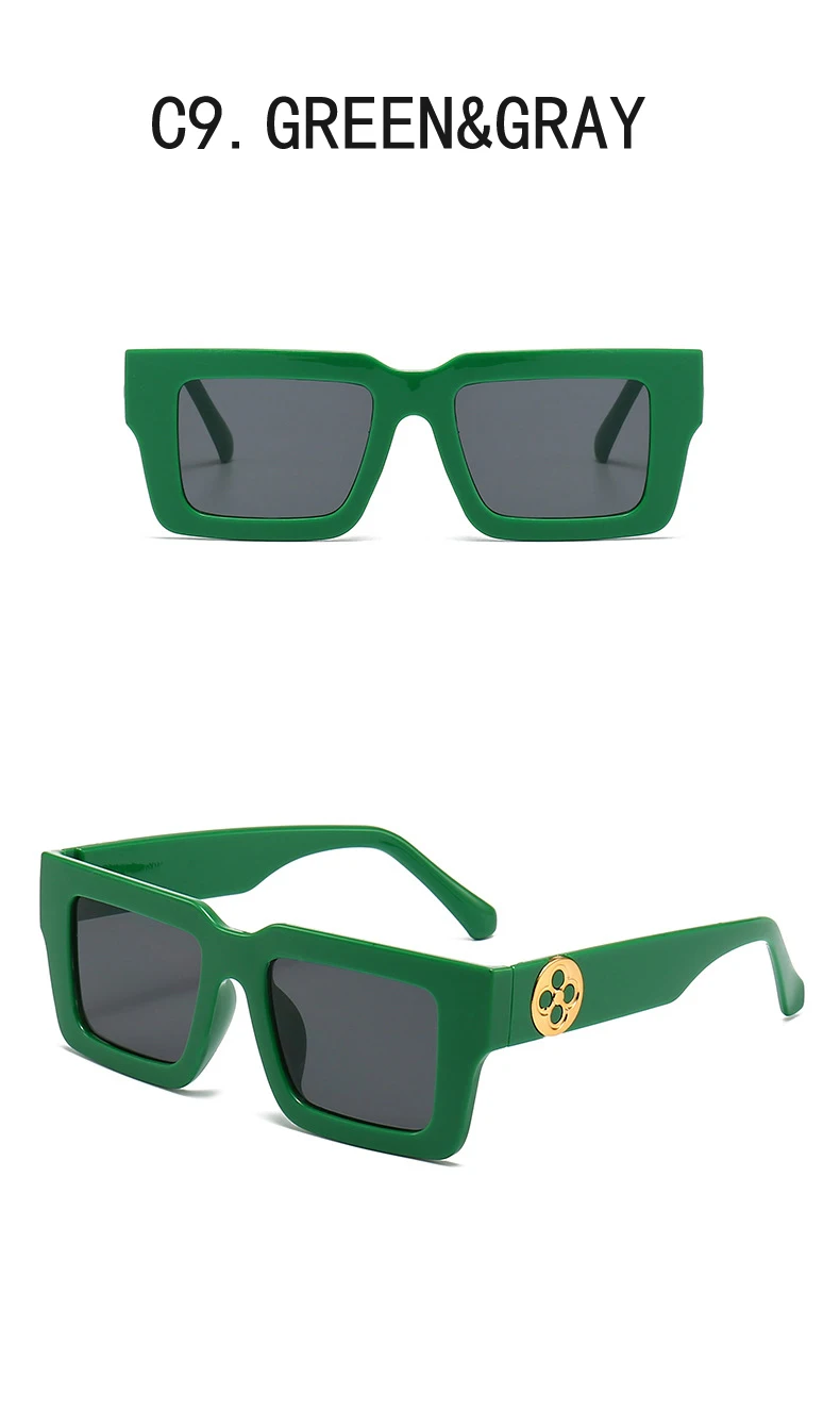 Neue Retro Quadrat Sonnenbrille Für Frauen Männer Blume Dekoration Mode Damen Sonnenbrille Ins Heißer Schattierung Brillen UV400 – Detail 6