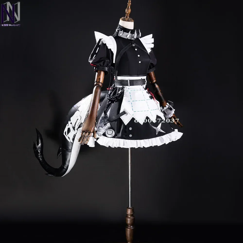 Zenless Zone Zero GameEllen Joe Cosplay Wig Maid Dress Uniform Tail Victoria Housekeeping New Eridu Halloween Party Women Outfit