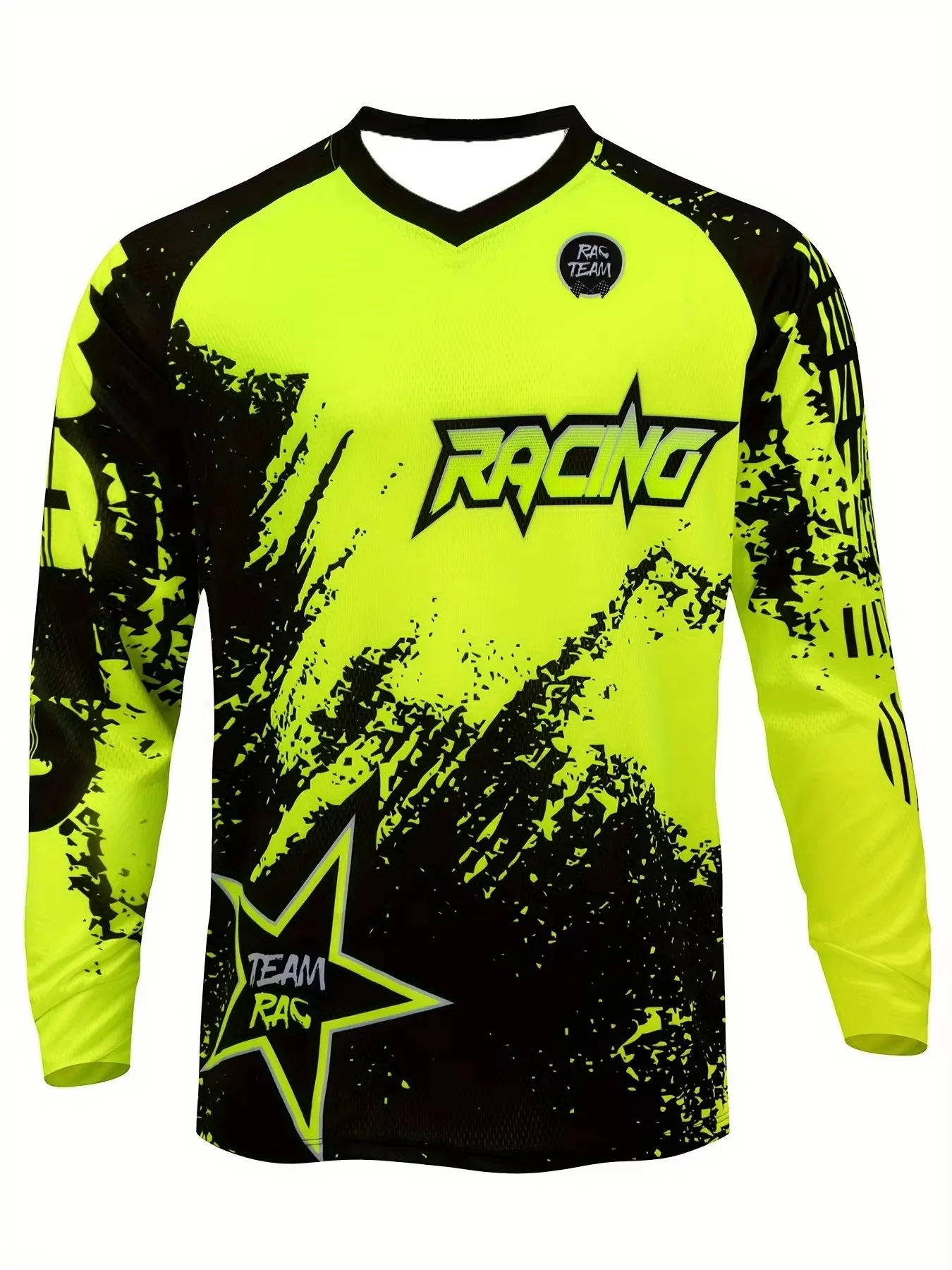 New Arrivals Unisex Splash Graphic V Neck Long Sleeve Jersey Unisex Motocross T-shirt For Off-road Dirt Bike Downhill Riding