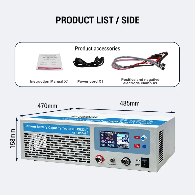 Heltec 5-120V 1-50A Discharge Battery Electronic Load/Capacity Tester for Lead-acid/NiMH/LiFePO4/NCM Batteries Electronic Tools