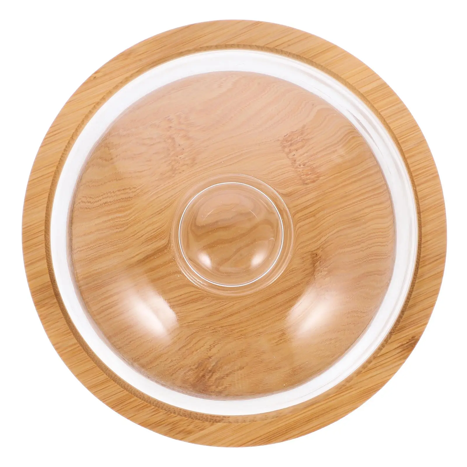 

Fruit Tasting Plate 6.5 Inches Glass Lid Dessert Tray Cake Stand Bread Board Party Display Storage Container Round Base