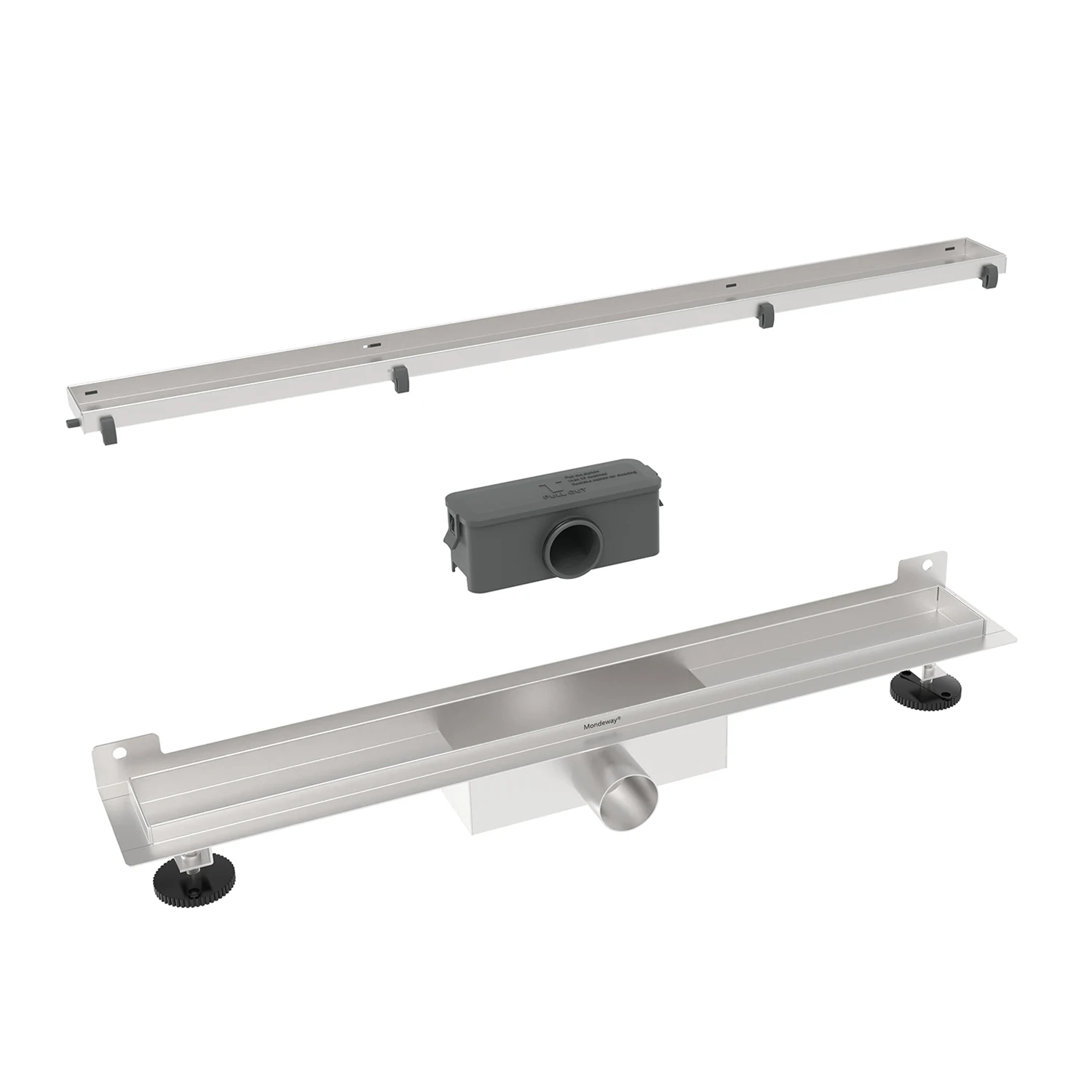 Stainless Steel Rectangular Wall Drain with Grate Tile Insert Linear Floor Shower Drain Drainage for Bathroom