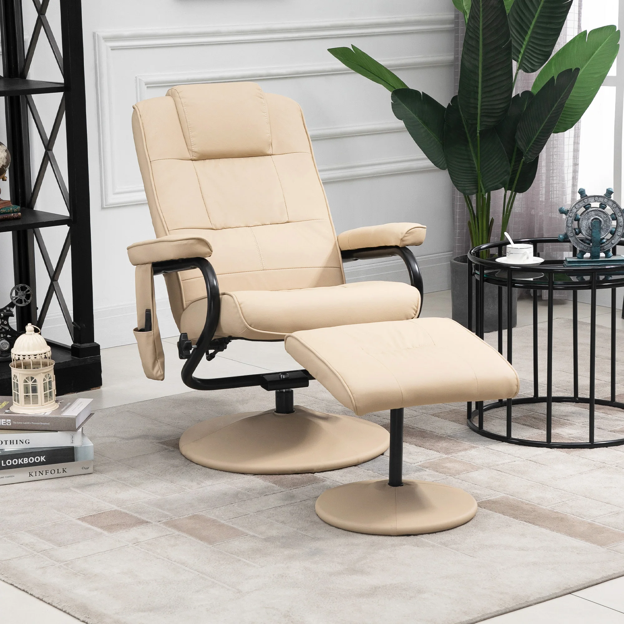HOMCOM Sillón de Masaje Eléctrico Reclinable con Reposapiés Control Remoto
