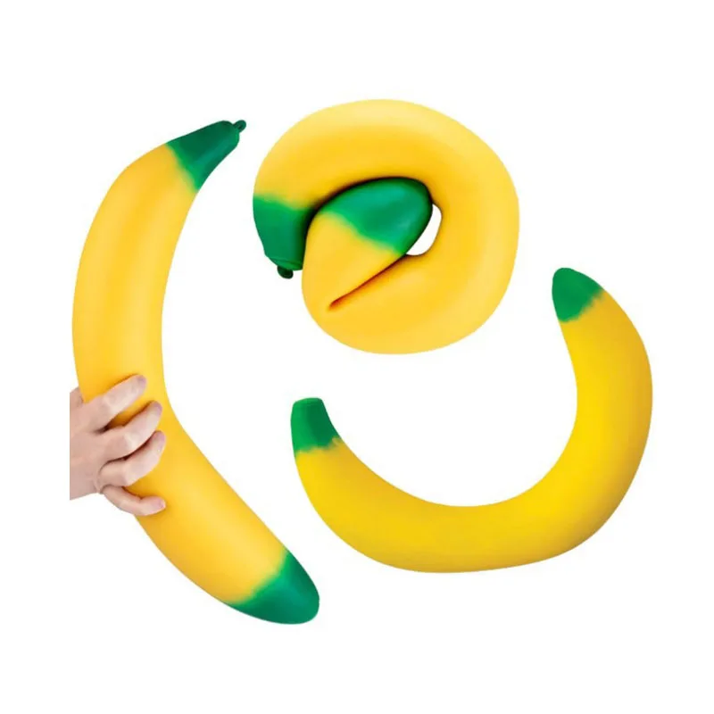 

Flexible banana toy - Large size - Elastic toy that slowly rises - Stress relief and pressure release toy - Suitable as a gift f