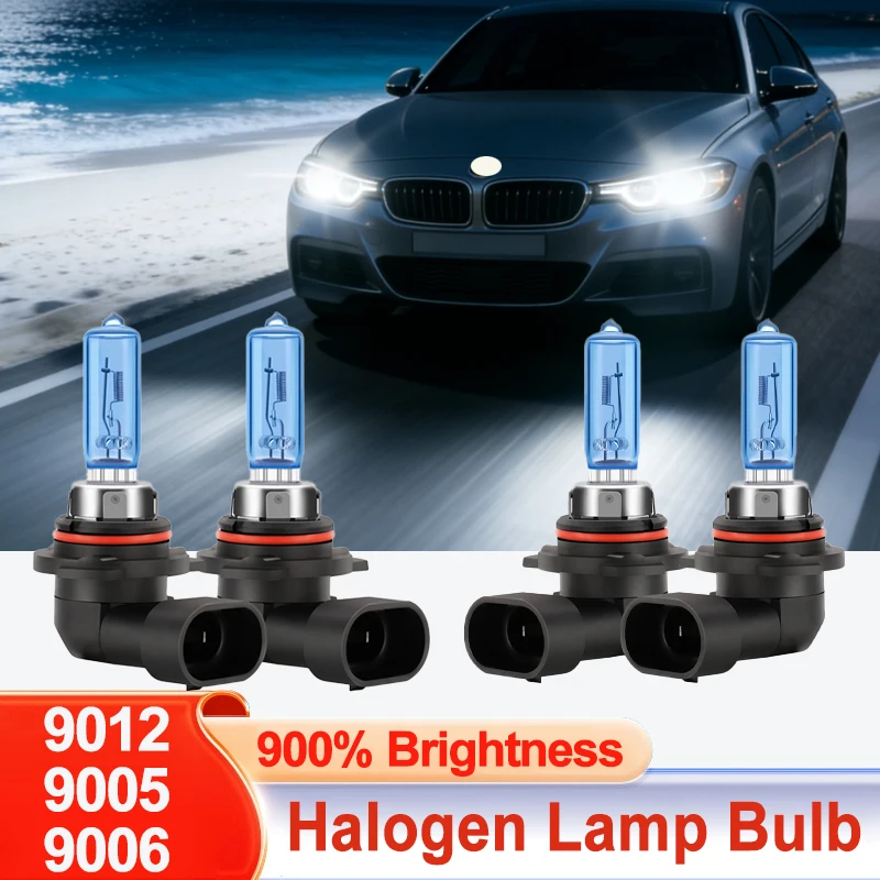 

2 шт. галогенные лампы 9012 HIR2, 9005 HB3, 9006 HB4 для автомобильных фар и противотуманных фар, сверхъяркие, белые