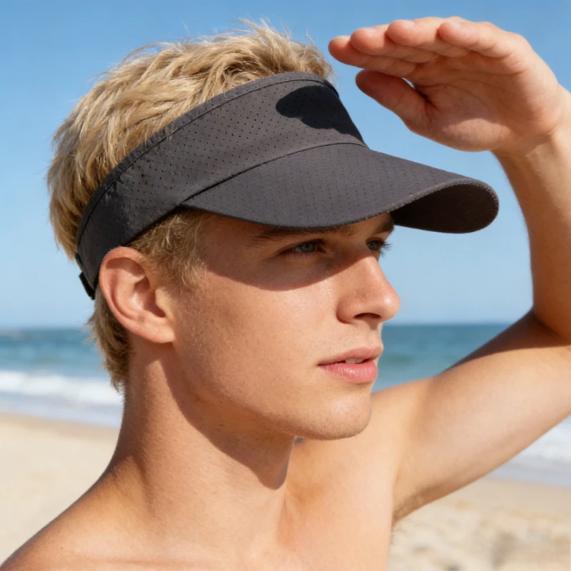 Summer Outdoor Sunshade Extended Brim Men's Big Head Circumference Sunscreen Hat Fashionable and Breathable