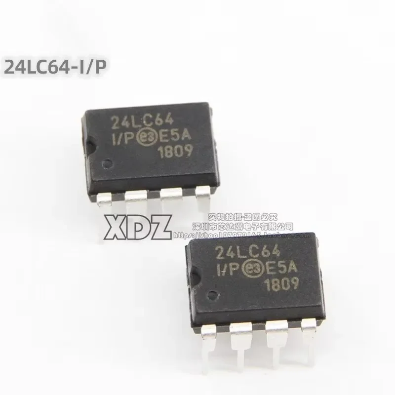 5pcs/lot 24LC64-I/P 24LC64 DIP-8 package Original genuine Memory chip