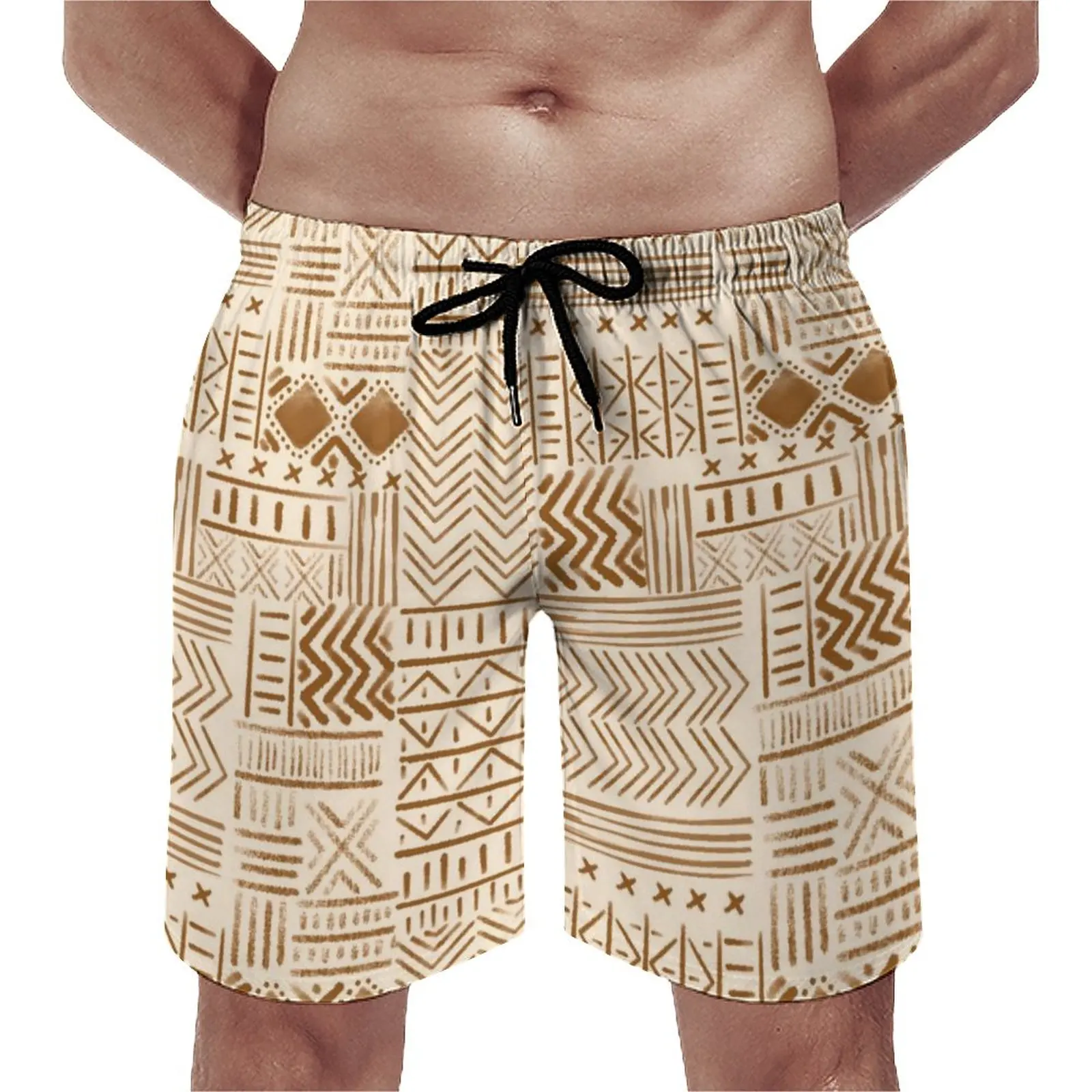 2024 Summer New Hawaii Vacation Beach Shorts Men's Casual Shorts 3D Printed Shorts Striped Gradient Swimming Pants Beach Shorts