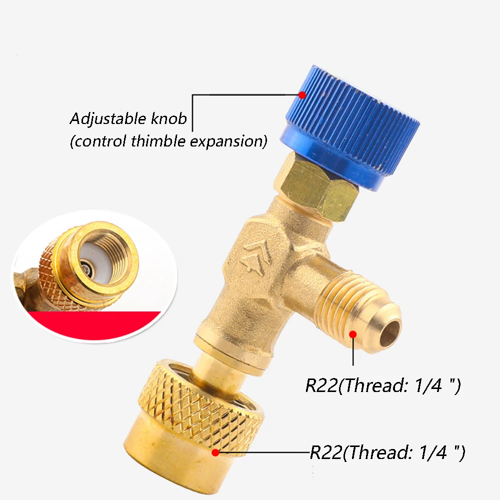 R410a R22 narzędzie chłodnicze klimatyzacja zawór bezpieczeństwa Adapter 1/4 "5/16" Cal gwint męski/gwint żeński zawory węża do ładowania — zdjęcie 7