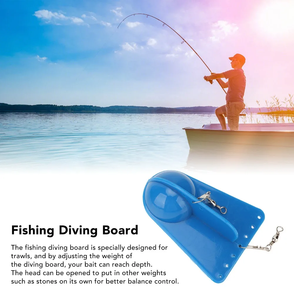 4 قطعة من البلاستيك المتين لصيد الأسماك لوحة غوص مستديرة للبطن الأزرق لصيد الأسماك لوحة غوص الطعم لوحة غواص قارب صيد الأسماك