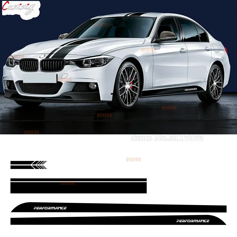 M Performance Door Side Skirt Hood Sticker Decal For BMW Series 1 F30 E90 G20 E60 F11 E46 X1 F31 F10 X3 F25 X5 F15 F48 X6 E71