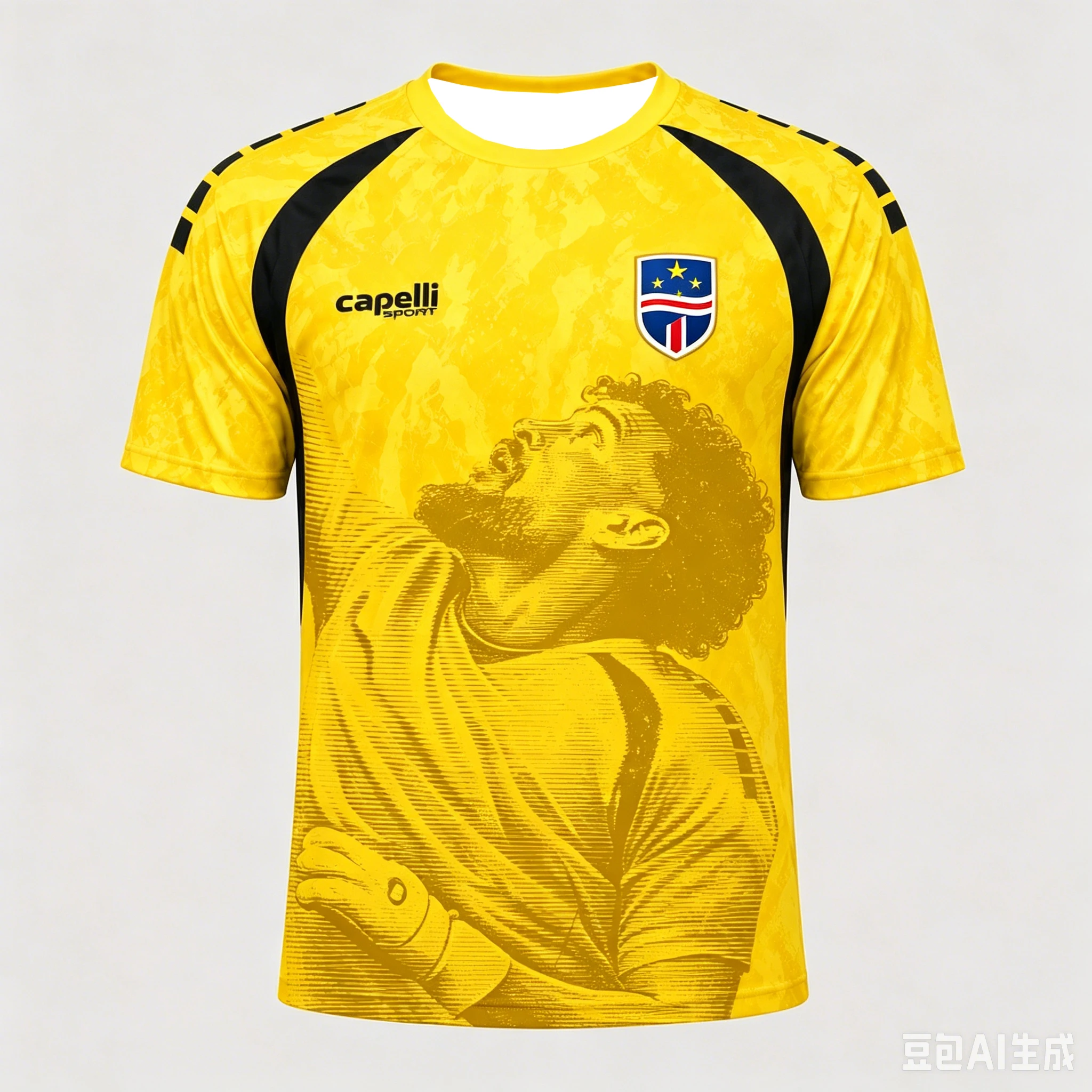 New Cape Verde Team Football Jersey Yellow Star Portrait 3D Print T-shirt Sport Quick Dry Training Sportswear Family Kids Tees